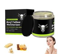 100% Grass Fed Beef Tallow for Skin, Face & Body, Handmade Tallow Face Moisturizer with Organic Oil & Honey, Pure Beef Whipped Tallow Cream, Unscented, Organic Tallow Moisturizer for Skin