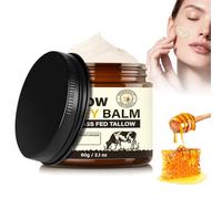 100% Grass-Fed Beef Tallow & Honey Balm, Beef Tallow Skin Care, Deep Hydration for Dry & Aging Skin, Natural Skin Barrier, Nourishing Moisturizer for Face & Body, All Skin Types, 2.1 oz