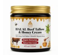 100% Grass Fed Tallow & Honey Moisturizing Balm - Natural Organic Cream for Dry Skin, Face & Body | Halal & Kosher | Anti-Aging, Healing, Hydrating Skin Care | Pure & Chemical-Free Formula