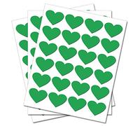 100 Green Hearts - Removable Self Adhesive Waterproof Durable Vinyl Stickers - Digitally Cut to The Sticker Shape - Size 50mm