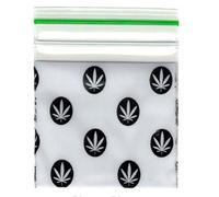 100 Grip Seal Bags Strong Resealable Zip Lock Bag Reusable Clear Plastic Baggies Print Food Storage Jewellery Medicine Polythene Packaging Bag 40mm x 40mm (White Leaf 100pcs (1.5" x 1.5" 4cm x 4cm))