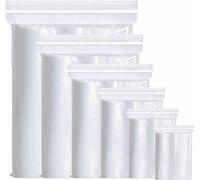 100 Grip Seal Reusable Strong Zip Lock Clear Resealable Plastic Bags | Polythene Packaging for All Purpose by Red Rainbow