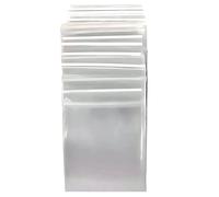 100 Grip Seal Zip Lock Plastic Packaging Bags - 5 x 7 CM or 9 x 6" - Storage for Food, Liquid, Home & Office - Premium U.K (White Seal, 5x7cm)