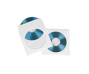 100 Hama Sealable CD/DVD Paper Sleeves - White