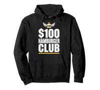 $100 Hamburger Club General Aviation Pilot Humor Pullover Hoodie