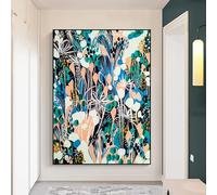 100% Hand Painted Oil Painting On Canvas Abstract Forest Wall Art Original Frameless Texture Artwork Nature Botanical Wall Decor For Living Room Bedroom 30X50Cm(12X20Inch)