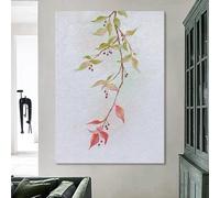100% Hand Painted Texture Artwork Cherry Leaves Oil Painting On Canvas Original Frameless Art Wall Aesthetic Artwork For Living Room 40X60Cm(16X24Inch)
