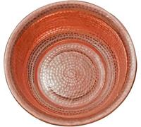 100% Handmade Copper Bowl for Pedicure, Portable Foot Bath Basin with Curled Rim, Metal Fire Pit for Camping Picnic, Large Capacity Foot Tub for Home Wedding(Copper,38cm)