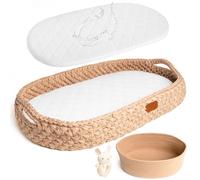 100% Handmade Crochet Baby Changing Basket with a Soft Changing Pad and Waterproof Cover, Cotton Moses Basket, Changing Table Topper for Dresser