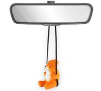 100% Handmade Wooden Squirrel Car Hanging Ornament - Cute Hand Carved Painted Wood Figurine Car Mirror Hanging Accessories Decor Gifts