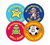 100 Headteacher's Award Special Well Done Mixed Characters Childrens Pupils School Teachers Reward Stickers 32mm Brainwaves Primary Teaching Services