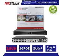 Hikvision DS-7616NXI-I2/16P/S(STD)(E)16-ch 1U 16 POE AcuSense 4K NVR