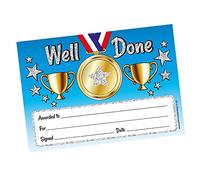 100 Holographic Well Done Certificates Motivational Childrens Pupils School Teachers Praise Reward Certificates Value Pack A5 Primary Teaching Services