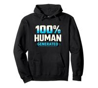 100% Human Generated Funny AI Humor Pullover Hoodie