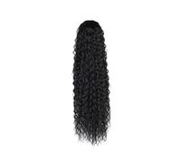 100% Human Hair Drawstring Ponytail Water Wave in Natural Color Corn Wave Ponytails Clip in Extensions for Black Women Full End Hairs 10-26 Inch Hair Extension for Daily Use(26inches)