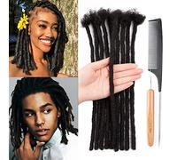 100% Human Hair Dreadlocks Extensions 12 inch Afro Kinky Black 60 Strands 0.6cm Fashion Crochet Braiding Hair For Women by Originea (12 Inch, 60 Locs)