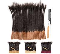 100% Human Hair Dreadlocks Extensions 8 inch Afro Kinky Black 60 Strands 0.4cm Fashion Crochet Braiding Hair For Women by Originea (60 Locs, T1B/30)