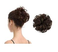 100% Human Hair Scrunchies, BARSDAR Curly Messy Bun Hairpiece Extensions Wedding Hair Pieces for Women Messy Bun Real Hair Updo Donut Chignons 4# Brown