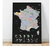 100 idées à gratter Map of France Scratch Off Poster, Poster, Wall Art for Living Room