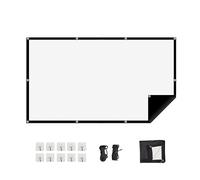 100 Inch 16:9 Projector Screen, Foldable and Washable HD White Projection Screen with Black Backing, Portable Movie Screen for Outdoor Indoor Home Theater, Camping, Meeting Room