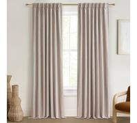 100 Inch Length Custom Summer Curtains for Windows Living Room, Viral Back Tab Pinch Pleated Blackout Curtain with Hooks Faux Linen Designer Drapes for Sliding Glass Doors(40Wide x 100Tall x 2Panels)