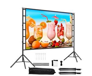 100 Inch Portable Projector Screen with Stand -lejiada Wrinkle-Free Outdoor 16:9 160° View Indoor Projection Screen, Anti-Wind Aluminium Tripod, Front Rear Projection, 10-Year Exchange