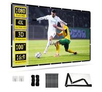 100 inch Projection Screen 16:9 Ambient Light Rejecting Portable Projector Movies Screens for Home Theater Outdoor Indoor Support Front Projection