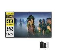 100 Inch Projector Screen for Indoor Outdoor, 16:9 4K Washable Foldable Thick Canvas Movie Screen 120 Inch for Home Theater, Camping, Front Rear Projection(180 inch 16: 9)