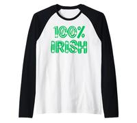 100% Irish one Hundred Percent Ireland Men Women & Kids Raglan Baseball Tee