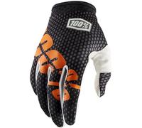 100% iTrack Dot Motocross Gloves, black/orange, size S