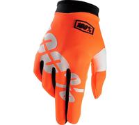 100% iTrack Motocross Gloves, white-orange, size 2XL for Men