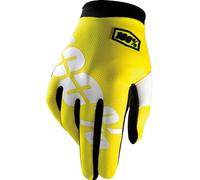 100% iTrack Motocross Gloves, white-yellow, size XL for Men
