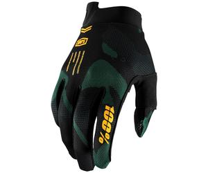 100% iTrack Sentinel Bicycle Gloves, black/green, size S