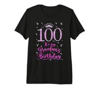 100 It's My Grandma's Birthday Pink Crown 100 Years Old Premium T-Shirt