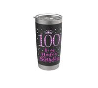 100 It's My Uncle's Birthday Pink Crown 100 Years Old Stainless Steel Insulated Tumbler