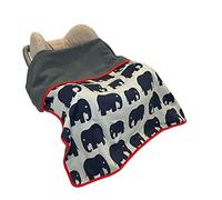 100% Jersey Cotton Blanket, Reversible Double Layer Blanket with Fleece and Contrast Trim. 100 x 75cm. Perfect Baby Gift, Baby Shower. Great for cots, Moses Baskets, prams and Strollers