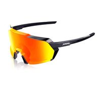 100% Korbin Sunglasses - HiPER Mirror Lens - Gloss Metallic Black / HiPER Red Multilayer