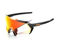 100% Korbin Sunglasses - Photochromic Lens - Gloss Metallic Black / Orange Flash Mirror