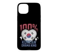 100% Korean Drama King Funny Korea Roots Flag Heart Case for iPhone 15 Plus