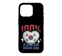 100% Korean Drama King Funny Korea Roots Flag Heart Case for iPhone 16 Pro
