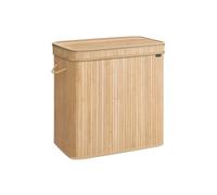 100 L Removable Bamboo Laundry Hamper with Lid, Natural Beige / 150 L