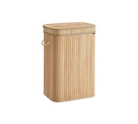 Songmics Laundry Hamper With Lid And Handles, 72 L,natural Beige, Cream