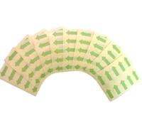100 Labels, 20x10mm Arrow Shape, Light Green, Removable/Low Tack Colour Code Stickers, Self-Adhesive Sticky Coloured Labels