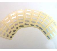 100 Labels, 20x10mm Arrow Shape, Matt Silver, Removable/Low Tack Colour Code Stickers, Self-Adhesive Sticky Coloured Labels