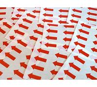 100 Labels, 20x10mm Arrow Shape, Red, Removable/Low Tack Colour Code Stickers, Self-Adhesive Sticky Coloured Labels