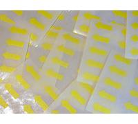 100 Labels, 20x10mm Arrow Shape, Yellow, Removable/Low Tack Colour Code Stickers, Self-Adhesive Sticky Coloured Labels
