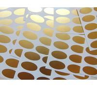 100 Labels, 25x12mm Oval, Matt Gold, Colour Code Stickers, Self-Adhesive Sticky Coloured Labels