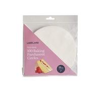 100 Lakeland Baking Parchment Liner Paper Circles 18cm - Non-Stick Silicone Paper for Easy-Release
