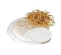 100 Lakeland Jam Jar 2lb Covers Waxed Circles Bands & Labels - Essential Sealing Pack for Preserves