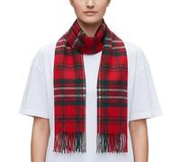100% Lambswool Extra Long Scarf Made in Scotland - Authentic Scottish Tartans - Soft, Breathable Wool Scarf for Men & Women - Luxurious Tartan - Gift for Christmas (Scott Red Tartan)